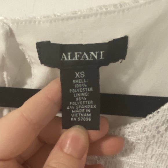 Alfani White Flowy Dressy Tank Blouse | Size XS - Picture 5 of 7